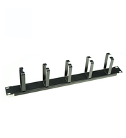 Panneau de gestion de câbles premium en acier laminé à froid SPCC 1U de 19 pouces avec anneaux en D pour serveurs, organisateur de racks, norme IEC297-2, en stock