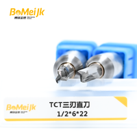 BoMeiJK TCT 3 Flute Straight Cutter Carbide Router Bit untuk MDF, Kayu Keras, Particleboard, Pengerjaan Kayu - OEM/ODM Dapat Disesuaikan