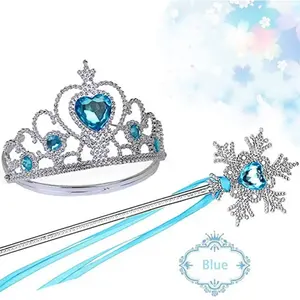 <span class=keywords><strong>Accessoires</strong></span> de cosplay Elsa pour filles, robe de princesse Reine <span class=keywords><strong>des</strong></span> <span class=keywords><strong>neiges</strong></span>, bijoux, baguette magique, couronne, collier, boucles d'oreilles, photographie, jeu de rôle - Product Image 3