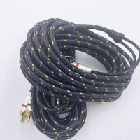 Câble noir audio et vidéo pour voiture de haute qualité Câble Rca de voiture à paire torsadée noire