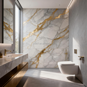 Panneaux muraux en PVC marbré modernes imperméables de 4x8 pieds pour une utilisation en extérieur et dans le salon - Product Image 3