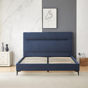 Cama de Plataforma Queen Moderna de Lujo y Alta Calidad, Estructura de Cama de Tela, Diseño de Cabecera Plegada, Cama Tapizada - Product Image 4