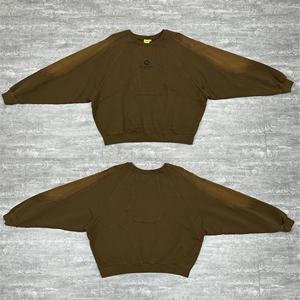 Sudadera con capucha de felpa francesa de moda con hombros caídos, estilo raglán, de peso pesado, con lavado ácido, personalizada, con cuello redondo, estampada, oversize para hombre - Product Image 3