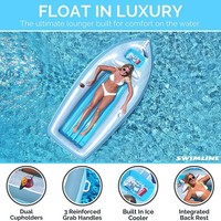 Lit flottant gonflable en PVC pour piscine, chaise longue pour adulte et canot de yacht, transat gonflable double capacité pour bronzage