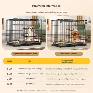 Toptan İç ve Dış Mekan Küçük Köpekler İçin Demir Katlanabilir Köpek Kafesleri Dayanıklı ve Nefes Alabilen Köpek Taşıma Kafesi Tepsili Katlanır Köpek Kafesi - Product Image 4
