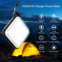Batterie externe avec lampe torche LED intégrée 10050mAh, chargeur portable 18W à charge rapide, type-C, étanche, lumière SOS, situations d'urgence en extérieur