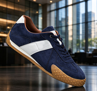 Nouvelles Chaussures Décontractées en Cuir Bleues pour Hommes 2026 – Baskets à Lacets Printemps-Été-Automne à Prix Abordable