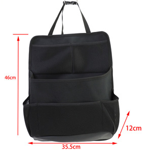 Sac de rangement pour dossier de siège de voiture, noir, 4-7 poches, étanche, avec poignée, pour organisateurs de voiture - Product Image 5