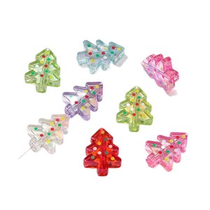 Llavero de acrílico con forma de árbol de Navidad, color aleatorio, accesorio de joyería para correa de teléfono DIY - Product Image 5