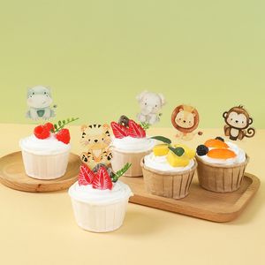Décorations de gâteau en acrylique pour fête sur le thème de la <span class=keywords><strong>jungle</strong></span>, animaux, décorations de cupcakes pour anniversaire, fête d'anniversaire d'enfants, fête prénatale, ensemble de décorations de cupcakes - Product Image 2