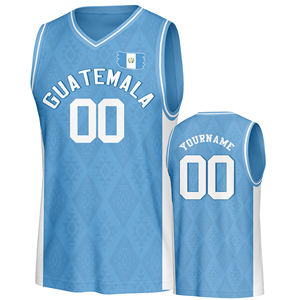 Gilet de basketball respirant 100 % polyester bleu, transfert thermique, style drapeau national personnalisé, grande taille, antibactérien, séchage rapide - Product Image 5