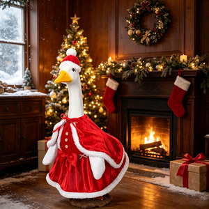 Disfraz de Ganso Navideño para Porche con Gorro de Santa, Ropa de Cosplay para Estatuas de 23 Pulgadas, Decoración para Fiestas de Invierno en el Jardín, Atuendos para Gansos de Porche - Product Image 5