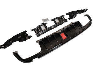 Difusor estilo <span class=keywords><strong>Babus</strong></span> W205, sistema de frenos antibloqueo, difusor de parachoques trasero con punta de escape de labio trasero negro brillante para Mercedes W205 - Product Image 4