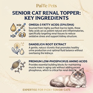 Advanced Senior <strong>Cat</strong> Kidney Supplement 60g <strong>Renal</strong> <strong>Food</strong> Topper Promotes Fluid Balance Low Phosphorus B-Vitamins Private Label - Product Image 3