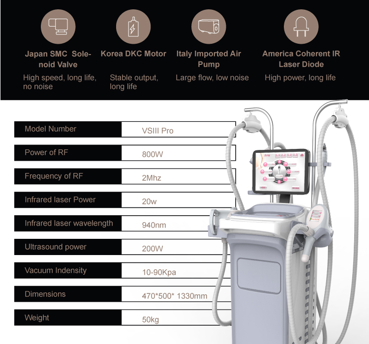800w 2mhz Rf Body Sculpting Machine Cellulite Reduction Vacuum Shape Machine