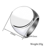 Benutzer definierte Gravur Logo Siegel Männlich Blank Runde Herren Ringe Metall Vergoldet Titan 316L Edelstahl Ring
