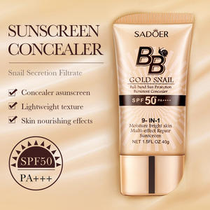 Maquillage tendance SADOER Crème <span class=keywords><strong>BB</strong></span> à l'escargot <span class=keywords><strong>doré</strong></span> Fond de teint Anticernes Écran solaire Imperméable Anti-transpiration Maquillage léger et naturel Essentiels - Product Image 2