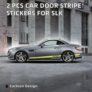 2 Pcs SLK Class Side Stripe Skirt Sticker Vinyl Decal <b>Body</b> Graphic for Mercedes Benz R170 R171 R172 - Product Image 2