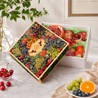 Boîte d'emballage de fruits portable personnalisée, pliable avec fenêtre transparente, impression couleur, boîte cadeau orange, pomme, cerise