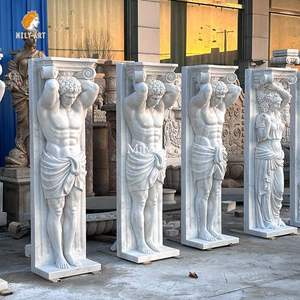 <span class=keywords><strong>Columnas</strong></span> de Pilar romano de granito de diseño moderno europeo para exteriores sólidas para casa, Villa, decoración de Hotel, columna de mármol - Product Image 1