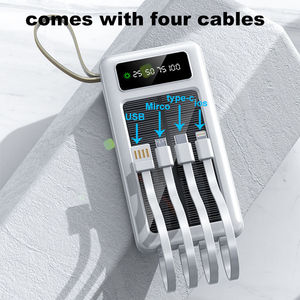 Banco de Energía Solar Portátil a Prueba de Agua de 10000mAh, Ultra Delgado, con USB/Tipo-C Integrado, 4 Cables y Linterna, Venta al Por Mayor de Fábrica - Product Image 6