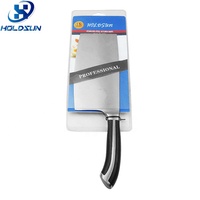 Couteau à viande professionnel de qualité supérieure OEM, en acier inoxydable forgé chinois, extra tranchant, 7 pouces, avec manche noir en ABS, adapté aux aliments
