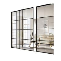 Ensiqi 8mm verre trempé empileur manuel sans cadre porte coulissante télescopique pour cuisine salon décoration murale intérieure