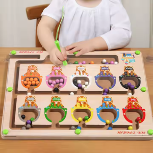Juguete de Educación Temprana de madera para niños, tablero de conteo de clasificación de colores con bolígrafo, laberinto de cambio de cuentas para niños - Product Image 3