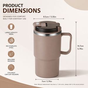 Gobelet isotherme en acier inoxydable personnalisé avec poignée et couvercle infuseur à thé, double paroi, anti-fuite, pour café et thé, idéal comme cadeau - Product Image 2