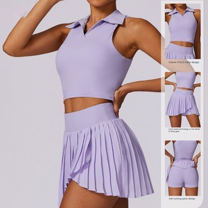 Tuta da Tennis nuda da donna con Logo personalizzato e traspirante da donna con t-shirt Casual da corsa e tuta Fitness - Product Image 3