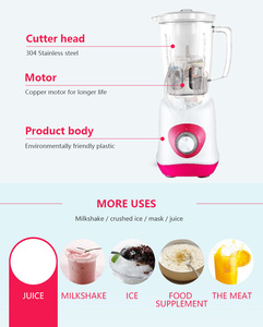 Blender portable multifonctionnel électrique avec boîtier en acier inoxydable et <span class=keywords><strong>verre</strong></span>, vitesse variable, pour fruits et légumes - Product Image 5
