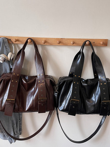 Nouveau sac à bandoulière décontracté tendance et minimaliste, sac fourre-tout vintage grande capacité pour l'hiver, pour femmes - Product Image 6