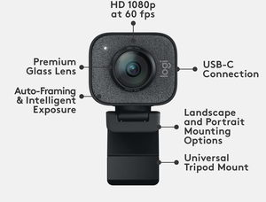 <span class=keywords><strong>Webcam</strong></span> <span class=keywords><strong>Logitech</strong></span> StreamCam 1080P USB-C : Connectivité Stable, Vidéo Fluide 60 ips, Prise en Charge Vidéo Verticale - Product Image 4