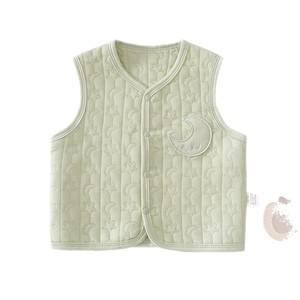 Chaleco para bebé, ropa interior cálida de algodón de color sólido Clase A para otoño e invierno - Product Image 5