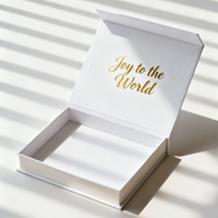 Boîte cadeau pliable en carton rigide avec impression personnalisée du logo, fermeture magnétique