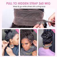 Perruque transparente invisible à cordon de serrage, 360 Full Lace Front, pré-épilée, cheveux naturels vietnamiens, ondulés, sans colle