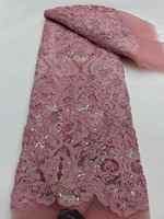 Tissu en maille de cristal baroque rouge vintage de luxe, lourdement brodé, pour robe de soirée formelle de haute couture