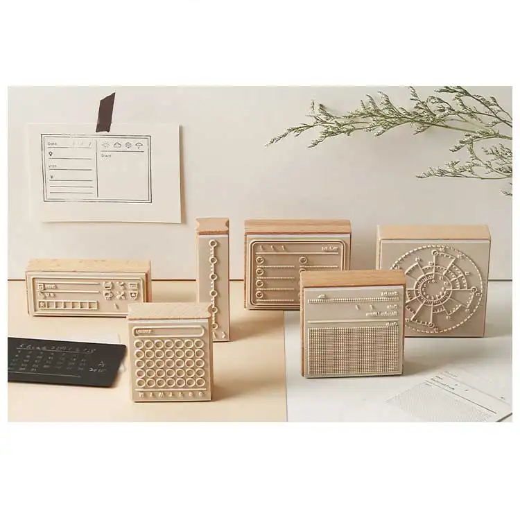 アートクラフトスクラップブッキング木製スタンプセットのさまざまなサイズのパターンのカスタム木製スタンプスクラップブッキング