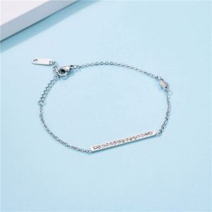 Customized Crystal Jewely bar Stainless Steel Chain <b>Bracelet</b> Designer Charm <b>Bracelet</b> for Women - Product Image 5