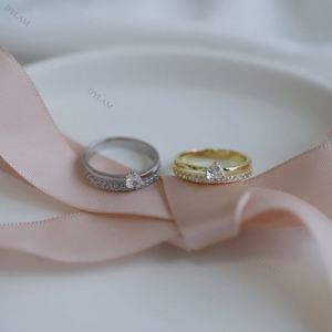 Dylam Dark Silver <b>Wedding</b> Band S925 <b>Ring</b> With Diamonds <b>Rings</b> for Women Vintage Gold Engagement Sterling and <b>Cubic</b> <b>Zirconia</b> - Product Image 4