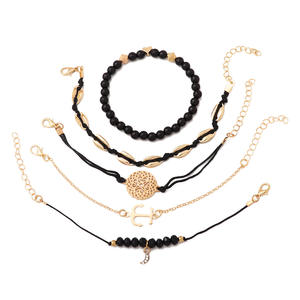 Bohemian Alloy <b>Bracelet</b> Set Gold Plated Anchor <b>Shell</b> Charm Unisex Gift Jewelry - Product Image 5