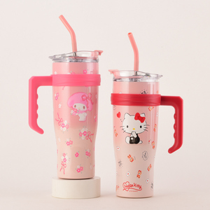 Hot bán 40oz xử lý Mug dễ thương cốc cà phê tùy chỉnh Tumbler với xử lý và rơm - Product Image 1