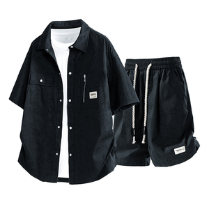 Logo personnalisé 2025 Hong kong rétro cleanfit tie-dying outillage à manches courtes costume été décontracté à manches courtes chemise short - Product Image 4