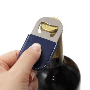 Stocked 7 Colors PU Leather Bottle Opener Keychain Portable Promotional Keyring for Welcome Gifts Wine <b>Beer</b> Lovers - Product Image 4