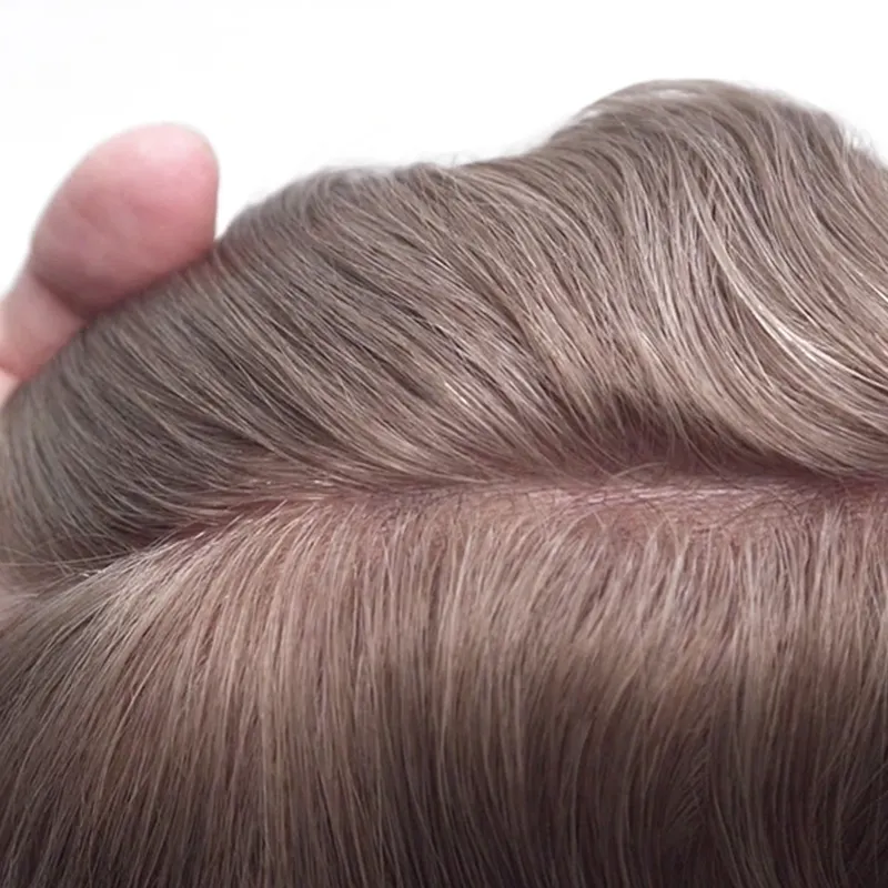סיטונאי 0.03 0.04mm Ultra דק עור v-כרך שיער טבעי החלפת שיער טבעי פאה פאה גברים