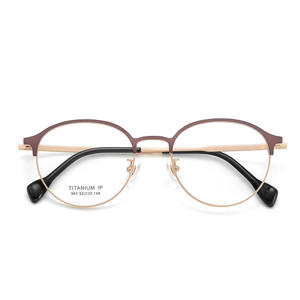 Montures de lunettes ovales en titane bicolores de luxe 983 5320 148 légères unisexes avec verres en acrylique pleine monture - Product Image 1