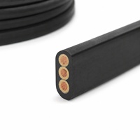 Cable Sumergible Plano de Bajo Voltaje HUAQI JHS 3x6 450V 3*6mm, 3 Núcleos, Conductor de Cobre/Cobre Estañado, Aislamiento de Goma