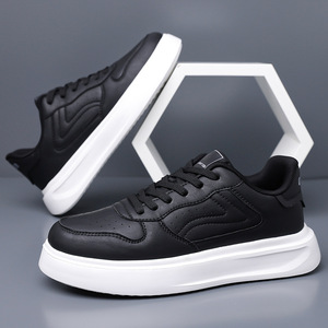 Chunky Shoes Men Genuine <b>Leather</b> Round Toe Lace Up Platform <b>Sneakers</b> Breathable Autumn Fashion Casual Shoes - Product Image 3
