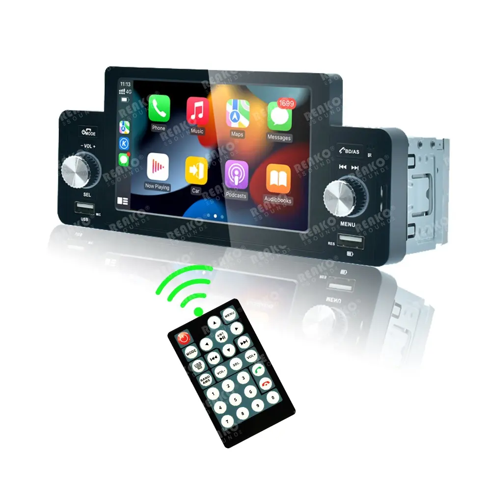 1 Din 5.1'' Touch Screen MP5 Car Radio Video BT Music Stereo Support Carplay Android Auto