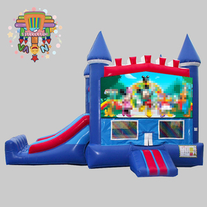 Château gonflable pour enfants Nova Brand, en PVC commercial, écologique, 4x4x4m, capacité de 5 personnes, toboggan extérieur - Product Image 5